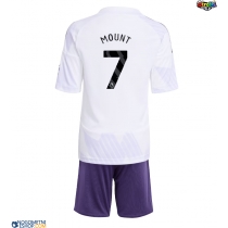 Otroški Nogometni dresi Manchester United Mason Mount #7 Gostujoči 2025-26 Kratek Rokav (+ Kratke hlače)